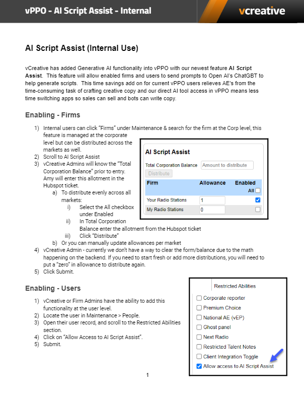 AI Script Assist Internal 1