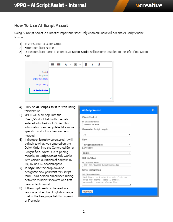 AI Script Assist Internal 2