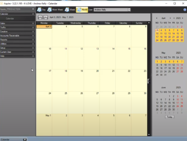 Aquira Calendar View
