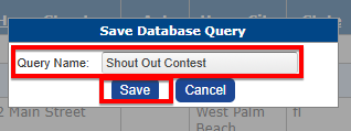 Shout Out Query Save