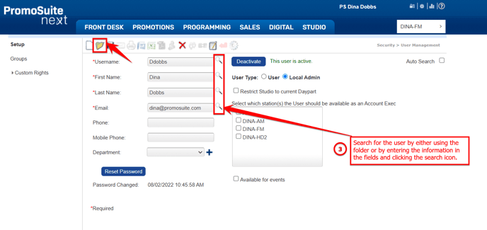 User Management Step 3