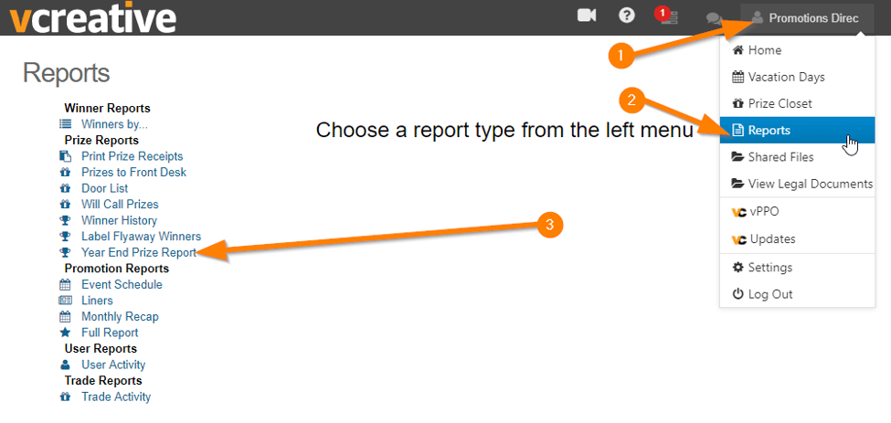 How Can I Run A Year-End Prize Report?