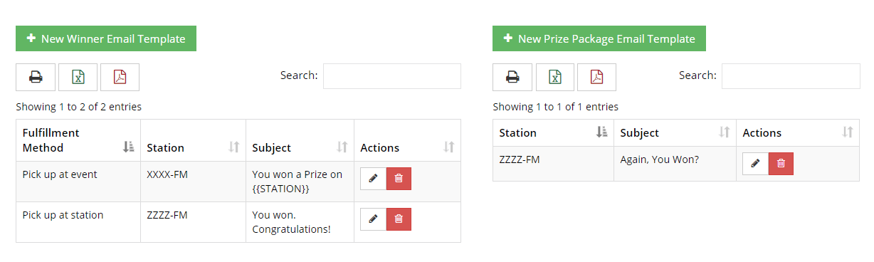 vPromo Settings: Winner Email Template