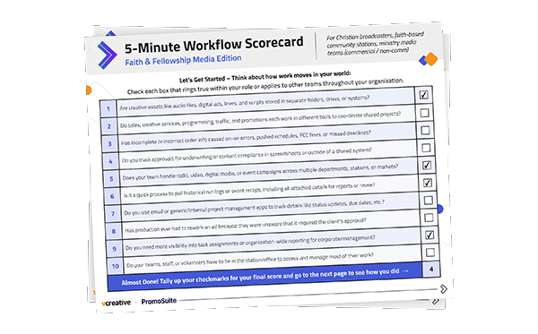 5-Minute Workflow Scorecard | Faith & Fellowship Edition | vCreative