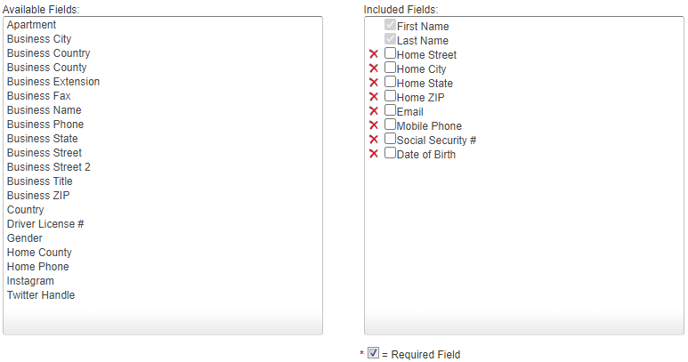 form fields