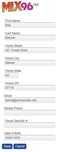 listener info form