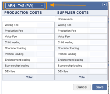 market drop down prod cost