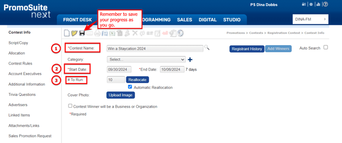 registeration contest step 2